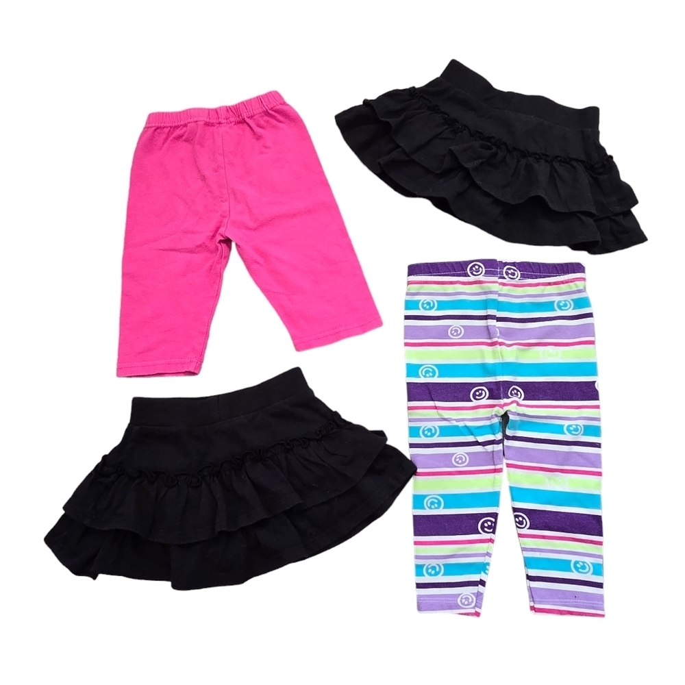 Baby Girls 12 months 4 pcs Bundle Skorts Skirts Pants Leggings - Picture 4 of 4